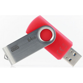 Pendrive GoodRAM UTS3 64 GB UTS3-0640R0R11 - Czerwony, Kolor srebrny, USB 3.2 Gen 1, 60 MBps|20MBps